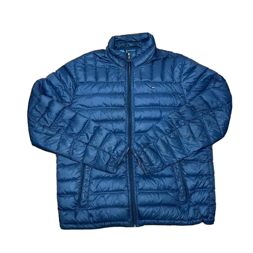 Tommy Hilfiger Natural Down Packable Lightweight Jacket Blue Size Large